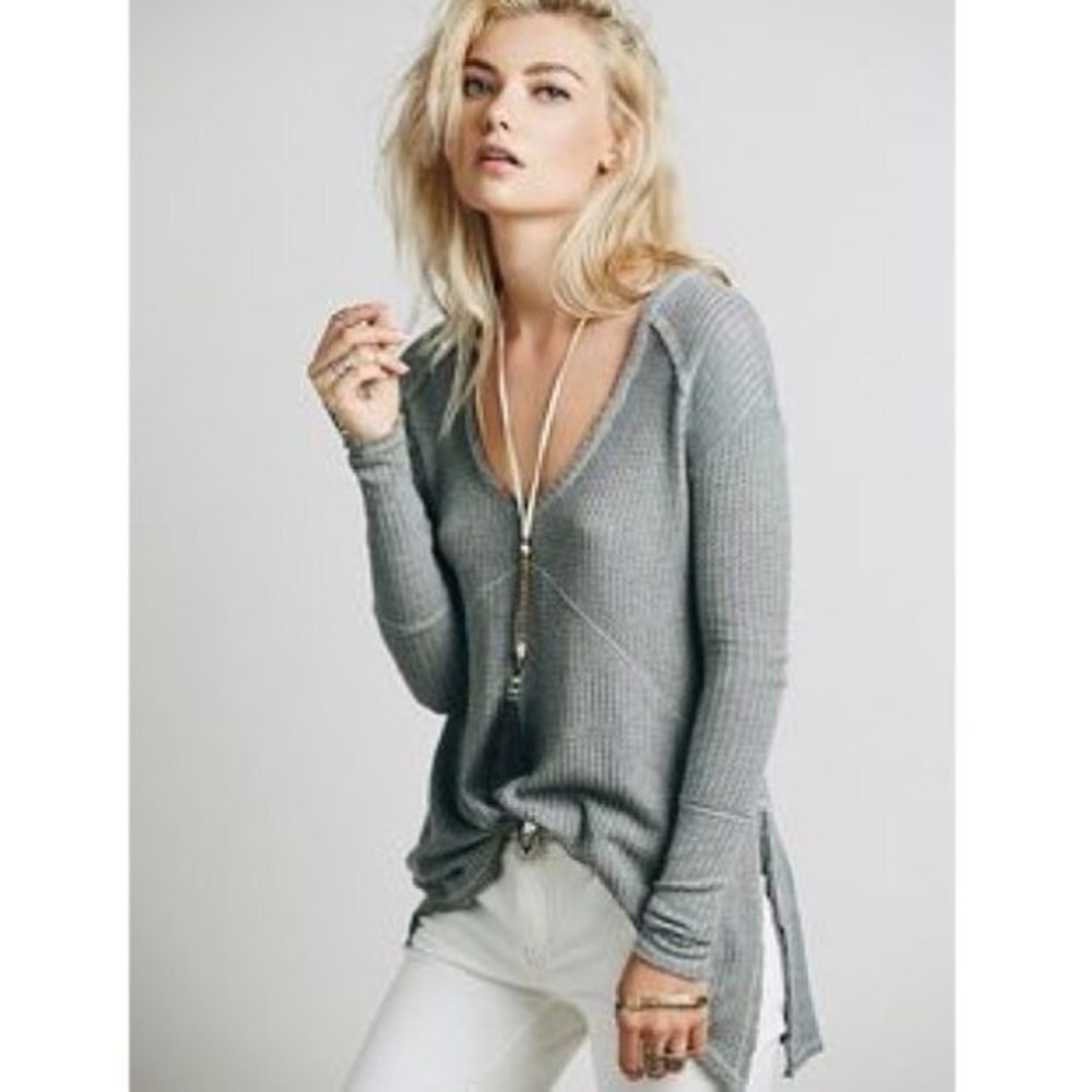 ✨SOLD✨Free People Sunset Park Grey Thermal